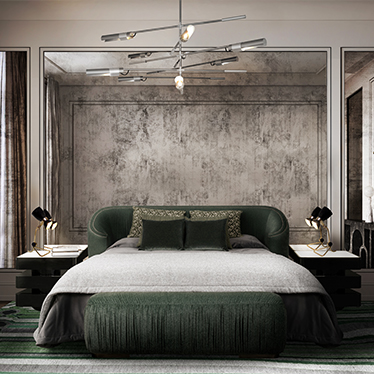 WALES Bed, WALES Bench, COLOSSEUM II Console, SHINTO Bedside Table